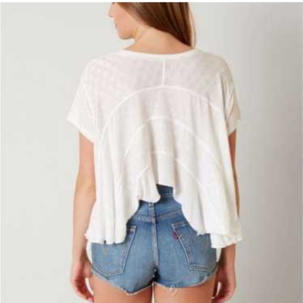 Free People Anything and Everything boxy top white size XS